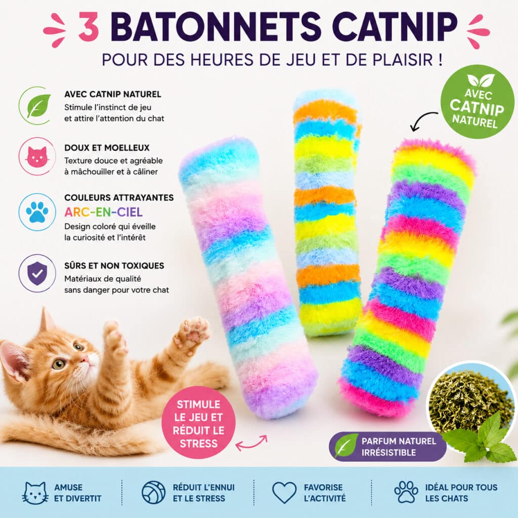 Rainbow Catnip Stick